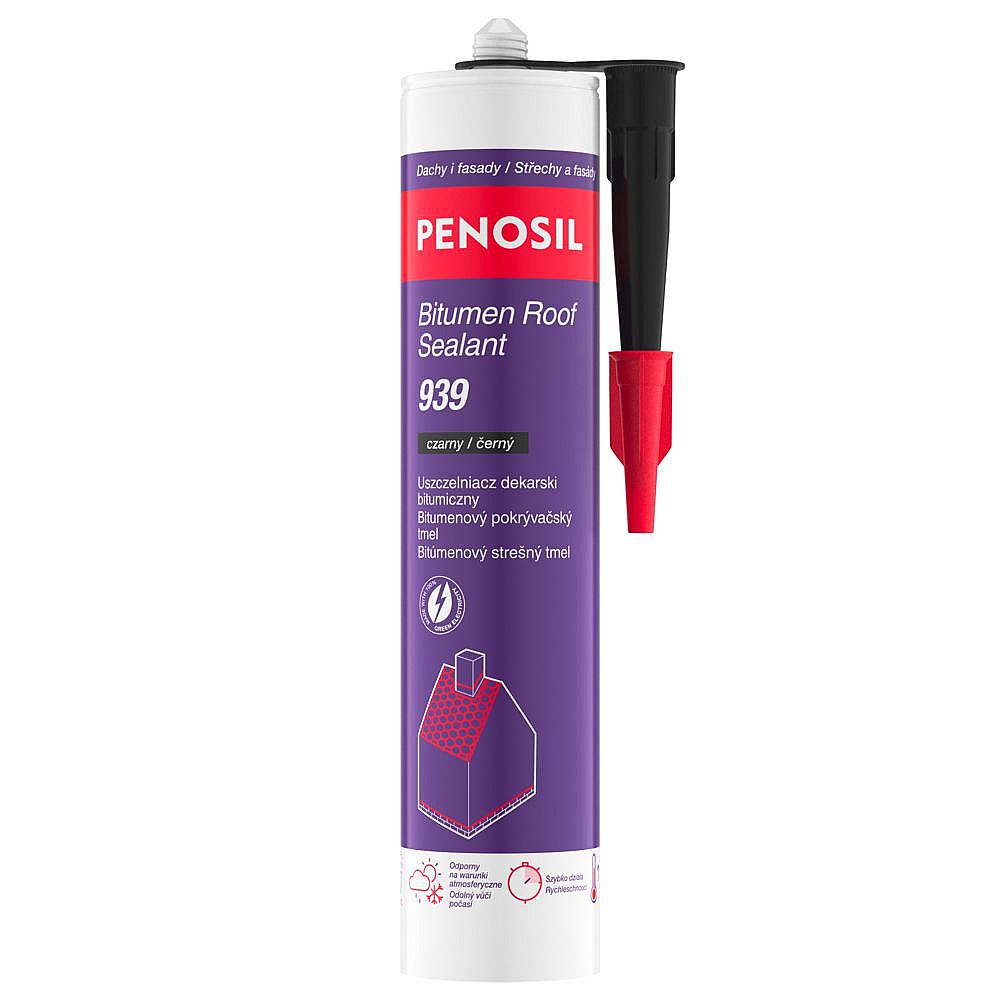 Pokrývačský bitumenový tmel PENOSIL 939 černá, 280ml