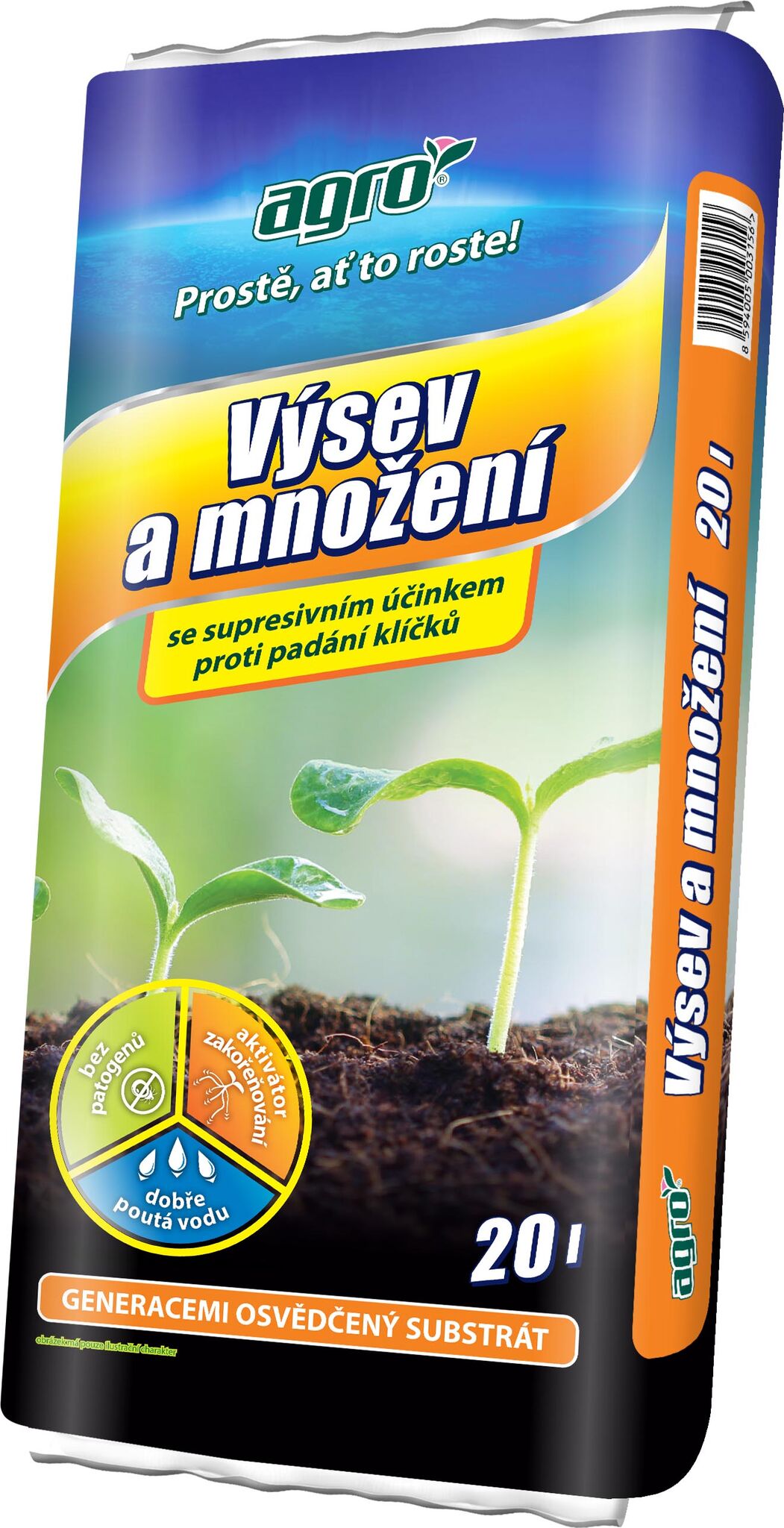 Substrát AGRO výsev a množení supresivní 20l