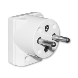 Vidlice 5536-2154, 16A/250V, postranní vývod IP20, bílá