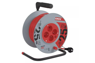 Kabel prodlužovací 25m/230V, buben, 4 zásuvky