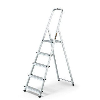 Schůdky hliníkové Drabest, 125kg, 5 stupňů, s háčkem