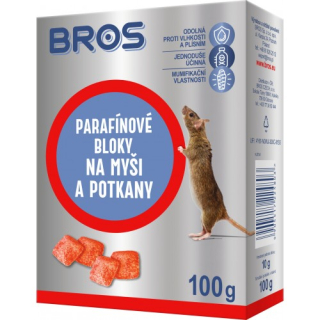 BROS parafínové bloky na myši, krysy a potkany 100g
