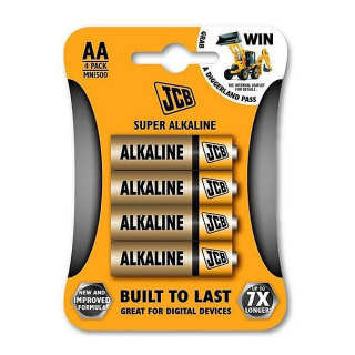Baterie JCB alkalická LR6 AA, 4ks