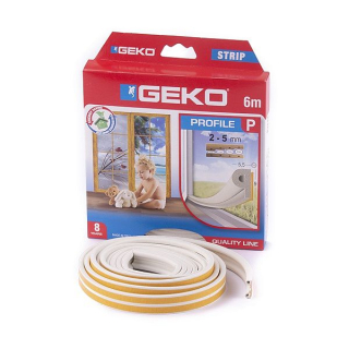 Těsnění pro dveře a okna "P" 9x5,5mm-6m bílé, hnědé