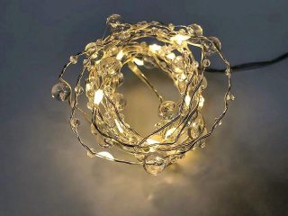 Řetěz MagicHome perly, 20 LED teplá bílá, 2xAA, 2m