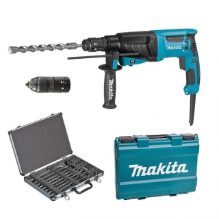 MAKITA HR2630TX12 kombinované kladivo 800W, 2,4J, výměnná hlava + sada vrtáků a sekáčů