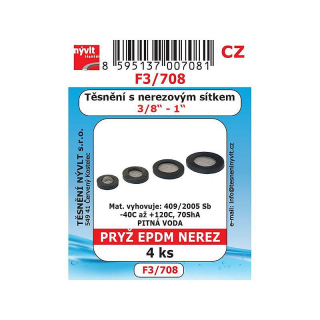 Těsnění převlečné matice 3/8" až 1" s nerez sítkem