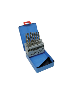 Sada vrtáků 19-dílná, 1,00-10,00x0,5mm kobalt, kovová krabička