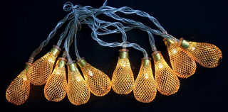 Řetěz MagicHome Lantern Ball, zlatá, 2xAA