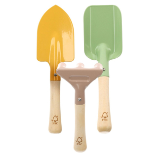 Zahradní set dětského nářadí ocel, rýč 210mm, lopatka 200mm, hrabičky 170mm