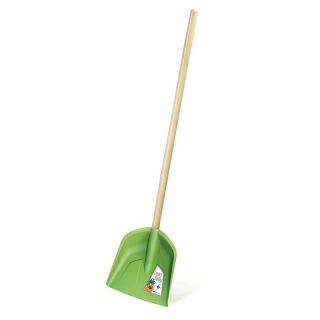 Dětská lopatka LOAD BABY dřevěná násada 74 cm, zelená/modrá/červená