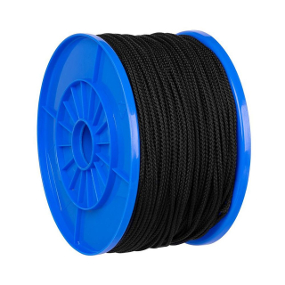 Lano PP 4mm, 200m, černá, nosn. 76kg