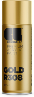 Dekorační zlatý akrylátový sprej R308 COSMOSLAC 400ml