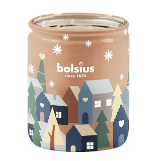 Svíčka Bolsius True Glow, 82x68 mm, lískový oříšek/vanilka, ve skle